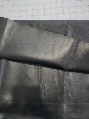 Black Faux Leather Fabric Panel